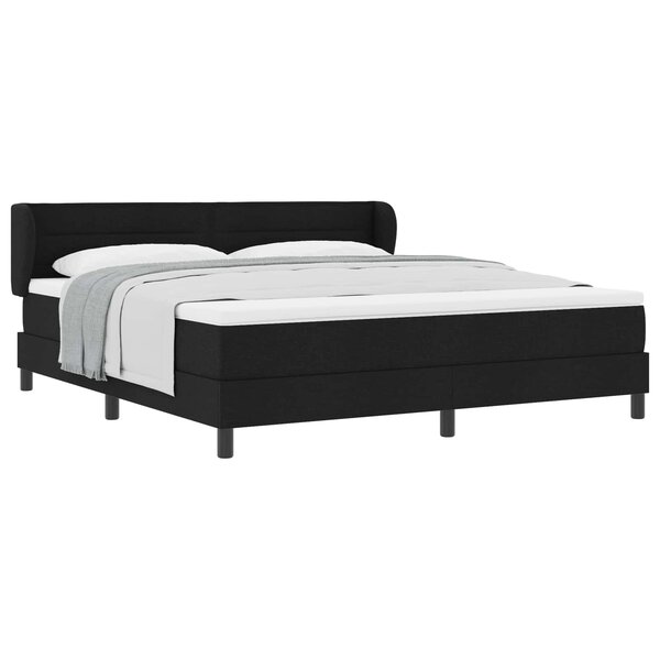vidaXL Lit à ressorts avec matelas Noir 180 x 200 cm tissu