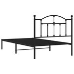 vidaXL Cadre de lit métal sans matelas avec tête de lit noir 100x190cm