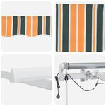vidaXL Auvent Rétractable Vert et jaune 450 × 350 cm Tissu et Métal