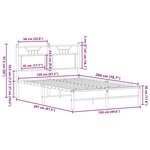 vidaXL Cadre de lit sans matelas chêne fumé 120x200 cm bois ingénierie