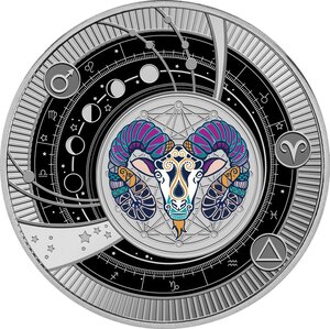 Pièce de monnaie en Argent 500 Francs g 10 Millésime 2025 Zodiac Signs 2025 ARIES