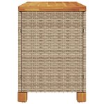 vidaXL Boîte de rangement de jardin beige résine tressée bois d'acacia
