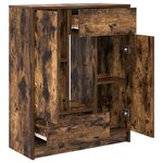 vidaXL Buffet avec tiroirs et portes chêne fumé 73x31x90 cm