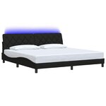 vidaXL Cadre de lit avec LED sans matelas noir 200x200 cm tissu