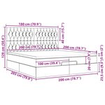 vidaXL Cadre de lit ottoman avec matelas bleu foncé 200x200 cm velours