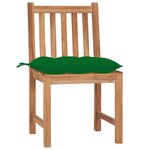 vidaXL Chaises de jardin lot de 8 avec coussins Bois de teck massif