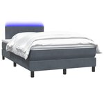 vidaXL Sommier à lattes de lit et matelas et LED gris foncé 120x220cm velours