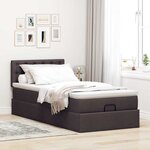 vidaXL Lit ottoman avec matelas marron foncé 100x200 cm tissu