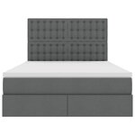 vidaXL Lit avec rangement et LED Gris foncé 140 x 190 cm Polyester