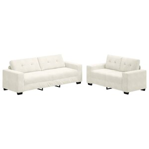 vidaXL Ensemble de Canapés 2 Pièces Crème 221 x 78 x 80 cm Velours