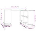 vidaXL Bureau Noir 110x50x75 cm Bois massif de pin