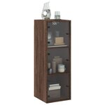 vidaXL Armoire murale avec portes en verre chêne marron 35x37x100 cm