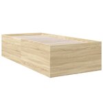vidaXL Cadre de lit chêne sonoma 75x190 cm bois d'ingénierie