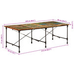 vidaXL Table à manger 220x90x77 cm bois massif de récupération