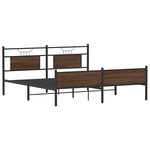 vidaXL Cadre de lit en métal sans matelas chêne marron 183x213 cm