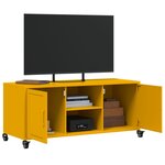 vidaXL Meuble TV jaune moutarde 100 5x39x43 5 cm acier
