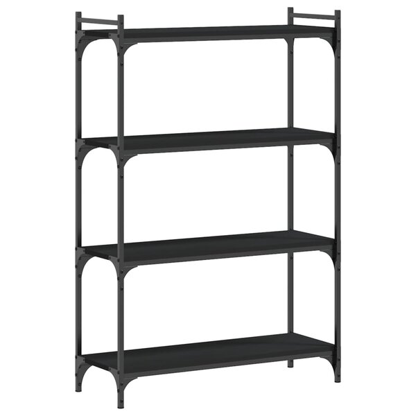 vidaXL Bibliothèque à 4 niveaux noir 80x30x120 cm bois d'ingénierie