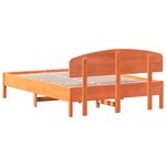 vidaXL Cadre de lit sans matelas cire marron 135x190cm bois pin massif