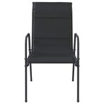 vidaXL Chaises de jardin lot de 6 Acier et textilène Noir