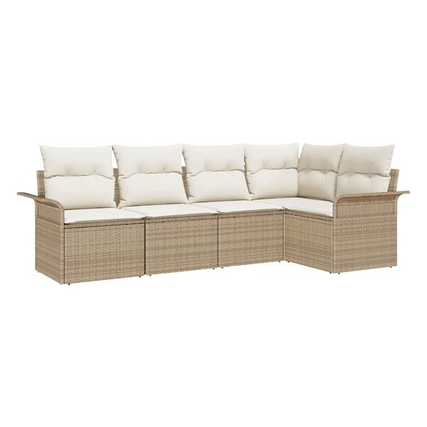 vidaXL Ensemble de canapé de jardin avec coussin 5 Pièces polyrotin