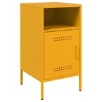 vidaXL Table de chevet jaune moutarde 36x39x68 cm acier laminé à froid