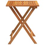vidaXL Table de jardin pliante Carrée 60x60x72 cm Bois massif Acacia