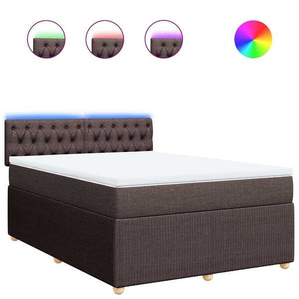 vidaXL Sommier à lattes de lit avec matelas Marron foncé 160x200 cm