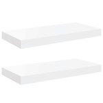vidaXL Étagère murale flottante 2 Pièces Blanc brillant 50x23x3 8 cm MDF