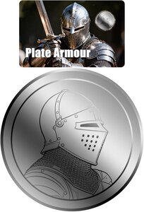 Pièce de monnaie en Platine 25 Dollars g 0.062 (1/500 oz) Millésime 2026 PLATE ARMOUR (PRÉCOMMANDE)