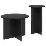vidaXL Ensemble de tables d'appoint 2 pièces Chêne noir Ø 45 x 35 cm