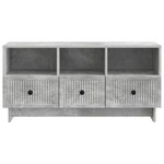 vidaXL Meuble TV Gris béton 102 x 34 5 x 50 cm Bois d'ingénierie