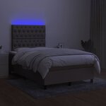 vidaXL Sommier à lattes de lit matelas et LED taupe 120x190 cm tissu