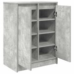 vidaXL Armoire à chaussures gris béton 57x34x76 cm bois d'ingénierie
