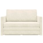 vidaXL Canapé-Lit 110cm Crème Velours
