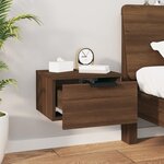 vidaXL Table de chevet murale Chêne marron 34x30x20 cm