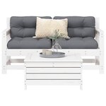 vidaXL Salon de jardin 3 Pièces blanc bois de pin massif