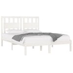 vidaXL Cadre de lit sans matelas blanc bois de pin massif