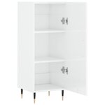 vidaXL Buffet Blanc brillant 34 5x34x90 cm Bois d'ingénierie
