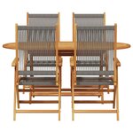 vidaXL Ensemble de salle à manger pour jardin 5 Pièces Gris