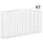 vidaXL Paniers à gabions arqués 7 Pièces 400x50x200/220 cm Fer galvanisé