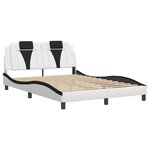 vidaXL Cadre de lit Viana avec LED sans matelas blanc et noir 120x200 cm