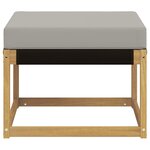 vidaXL Pouf d'Extérieur Bois d'acacia massif et tissu Textilène Blanc