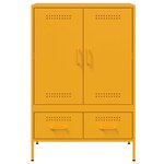 vidaXL Buffet haut jaune moutarde 68x39x101 5 cm acier laminé à froid