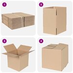 vidaXL Boîte Pliable 50 Pièces Marron 20 x 20 x 20 cm Carton