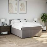 vidaXL Sommier à lattes de lit avec matelas Taupe 160x200 cm Tissu
