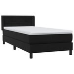 vidaXL Sommier à lattes de lit avec matelas noir 90x220 cm velours