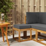 vidaXL Banc de Tabouret Naturel et Anthracite 43 x 43 x 37 cm