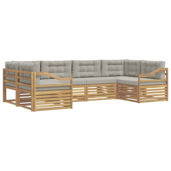 vidaXL Ensemble de canapés d'extérieur 6 pc Blanc et gris clair