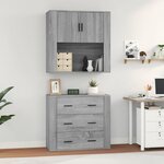 vidaXL Buffet haut Sonoma gris Bois d'ingénierie