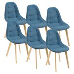 Lot de 6 chaises de salle à manger 86 x 53 x 47 cm bleu 03_0006786